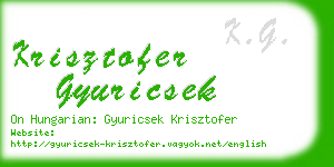 krisztofer gyuricsek business card